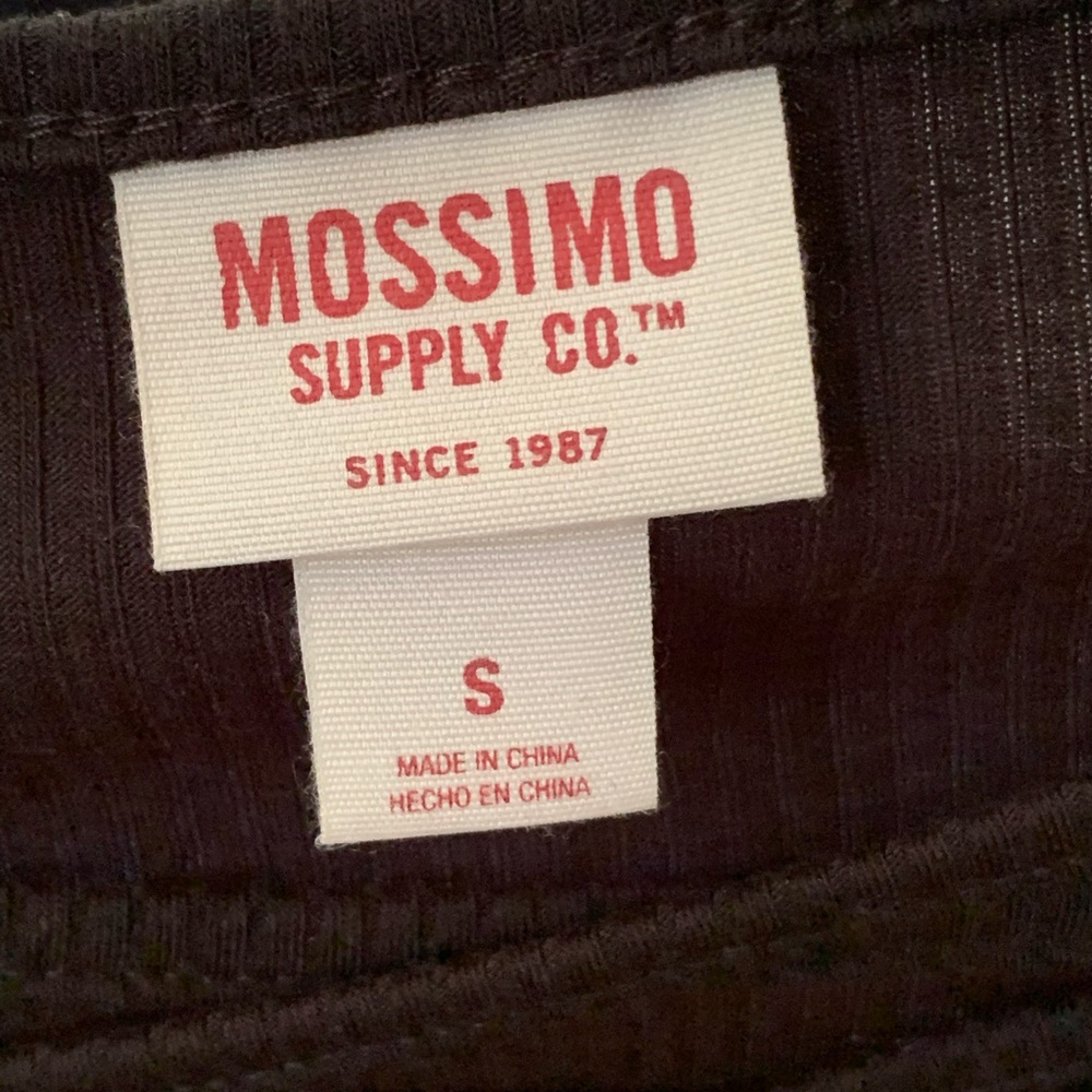 Mossimo Black Ribbed V Neck Long Sleeve Shirt (S) - Picture 6 of 7